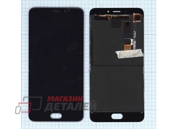 Дисплей (экран) в сборе с тачскрином для Meizu M3E черный