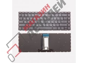Клавиатура для ноутбука HP Pavilion X360, 14-DK черная без рамки с подсветкой