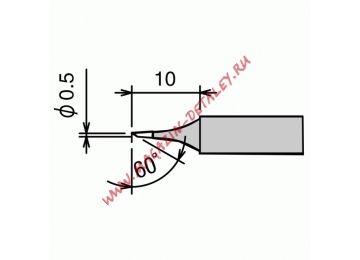 Сменное жало-нагреватель (картридж) RX-80HRT-0.5C d5.4х34.5мм для паяльника GOOT 24V