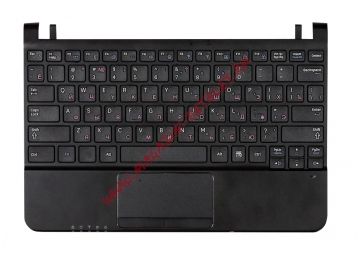 Клавиатура (топ-панель) для ноутбука Samsung NC110 NP-NC110 черная с черным топкейсом