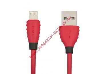 USB кабель HOCO X27 Excellent Charge Data Cable For Lightning (L=1,2M) (красный)