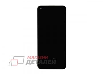 Дисплей (экран) в сборе с тачскрином для Realme 8 4G (RMX3085) черный в рамке (In-Cell)