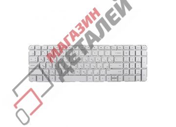 Клавиатура для ноутбука HP Pavilion dv6-6000 серебристая без рамки, плоский Enter