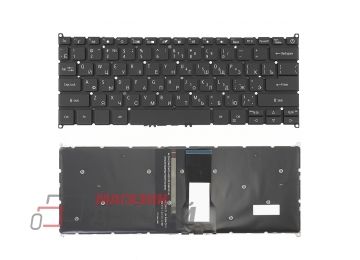 Клавиатура для ноутбука Acer Swift 3 SF314-56 черная без рамки с подсветкой