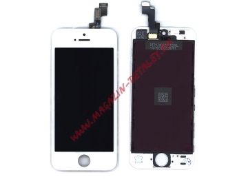 Дисплей (экран) в сборе с тачскрином для iPhone 5S/SE белый (AA)