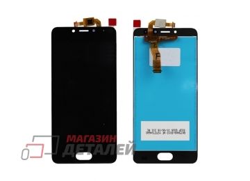 Дисплей (экран) в сборе с тачскрином для Meizu M5c черный (Premium LCD)