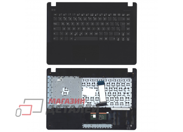 Клавиатура (топ-панель) для ноутбука Asus X450L черная с черным топкейсом