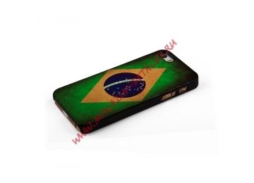 Защитная крышка ЧМ 2014 Бразилия для Apple iPhone 5, 5s, SE черная
