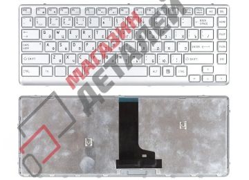 Клавиатура для ноутбука Toshiba Satellite T230 T230D T235 серебристая с рамкой