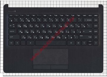 Клавиатура (топ-панель) для ноутбука HP 240 G7 черная с черным топкейсом