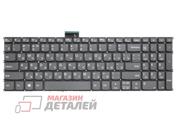 Клавиатура для ноутбука Lenovo IdeaPad Slim 3 15AMN8, ABR8, IAH8, IRH8, IRU8, IdeaPad 3 15IAU7, 15ITL6, 17ITL6, 15ALC6, 15ADA6 серая, без рамки
