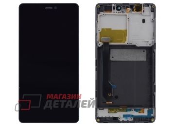 Дисплей (экран) в сборе с тачскрином для Xiaomi Mi 4c черный с рамкой