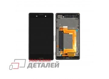 Дисплей (экран) в сборе с тачскрином для Sony Xperia M4 Aqua, Xperia M4 Aqua Dual черной с рамкой