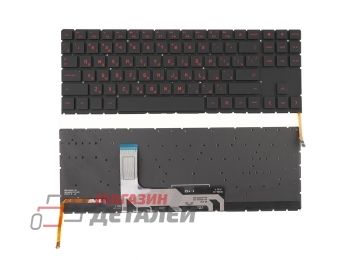 Клавиатура для ноутбука HP Omen 15-ek черная с красной подсветкой