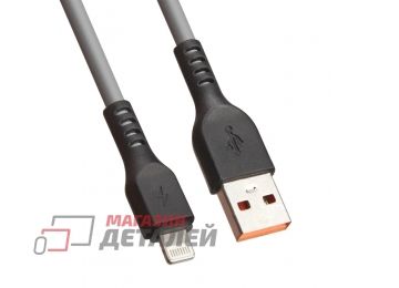 USB кабель "LP" для Apple Lightning 8-pin "Extra" TPE серый