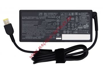 Блок питания (сетевой адаптер) для ноутбуков Lenovo 20V 6A 120W прямоугольный черный, без сетевого кабеля Premium