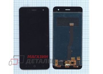 Дисплей (экран) в сборе с тачскрином для ZTE Blade V8 Mini черный