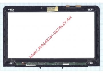 Экран в сборе (матрица + тачскрин) для Asus N552VW черный с рамкой