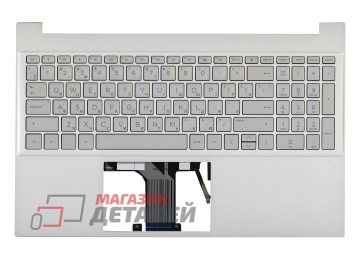 Клавиатура (топ-панель) для ноутбука HP Pavilion 15-EG 15-EH золотистая с золотистым топкейсом