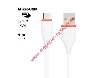 USB кабель BOROFONE BX17 Enjoy MicroUSB, 1м, PVC (белый)