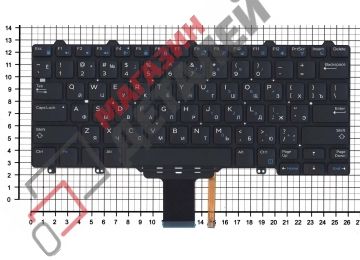 Клавиатура для ноутбука Dell Latitude E7250, E7270 черная без рамки с подсветкой