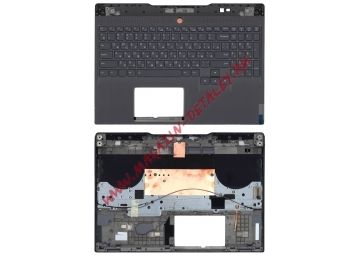 Клавиатура (топ-панель) для ноутбука Lenovo Legion S7-15IMH5 черная с черным топкеисом