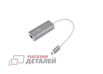 Адаптер VIXION (AD64) Type-C (M) - RJ45 (F) кабель 0.2м (серый)