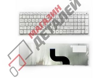 Клавиатура для ноутбука Acer Aspire 5810T белая, плоский Enter