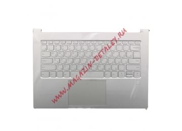 Клавиатура (топ-панель) для ноутбука Lenovo Yoga C930-13IKB серебристая с серебристым топкейсом