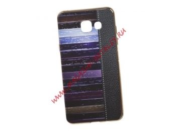 Силиконовый чехол для Samsung Galaxy A3 2016 TPU кожа и краски, золотой