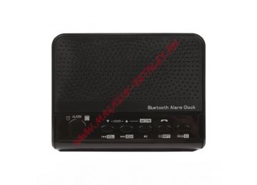 Bluetooth колонка MX-19 Часы, Будильник, FM, MicroSD, USB черная, коробка