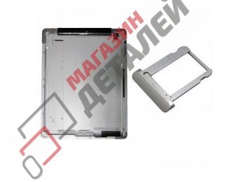 Задняя крышка аккумулятора для Apple iPad 3 3G-32Gb с держателем sim карты серебро