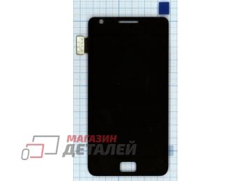 Дисплей (экран) в сборе с тачскрином для Samsung Galaxy S2 GT-I9100, Galaxy S2 Plus GT-I9105 черный
