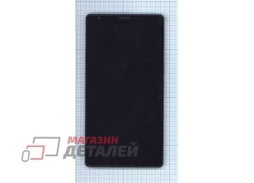 Дисплей (экран) в сборе с тачскрином для Nokia Lumia 1520 черный с рамкой