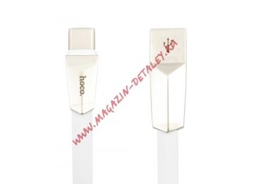 USB кабель HOCO X4 Zinc Alloy Rhombus Type-C USB Charging Cable (L=1M) (белый)