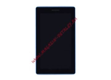 Дисплей (экран) в сборе с тачскрином для Lenovo Tab 3 TB3-710 Essential 710L черный с голубой рамкой