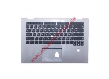 Клавиатура (топ-панель) для ноутбука Lenovo X1 Yoga 3rd Gen черная с серым топкейсом