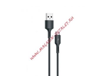 USB кабель WK YouPin WDC-136m MicroUSB, 3A, 1м, TPE (черный)