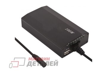 Универсальный блок питания 100W 12-24V 4.5A с USB-разъемом и 8 конекторами, черный с сетевым кабелем