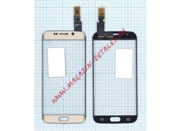 Сенсорное стекло (тачскрин) для Samsung Galaxy S6 Edge золотистое