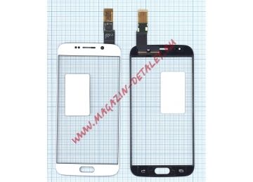 Сенсорное стекло (тачскрин) для Samsung Galaxy S6 Edge белое