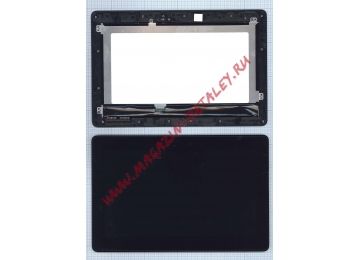 Дисплей (экран) в сборе с тачскрином для Asus Transformer Book T100 с рамкой черный