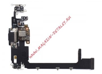 Шлейф (плата) для iPhone 11 Pro Max c разъемом зарядки черный Premium
