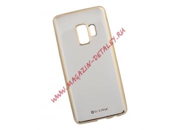 Защитная крышка "G-Case" для Samsung Galaxy S9 Plating TPU Case (прозрачная с золотой рамкой)