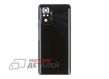 Задняя крышка для Xiaomi Redmi Note 10 Pro 4G со стеклом камеры (черный)