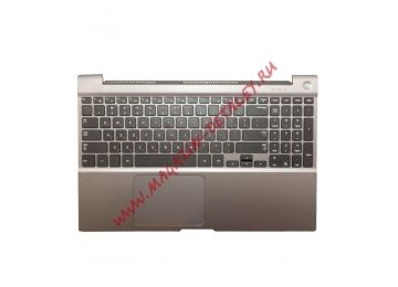Клавиатура для ноутбука Samsung NP700Z5A черная с серым топкейсом