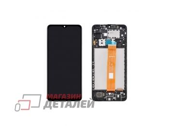 Дисплей (экран) в сборе с тачскрином для Samsung Galaxy A12 SM-A125F черный с рамкой (Premium SC LCD)