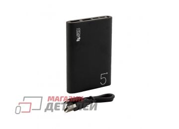 Универсальный внешний аккумулятор "LP" "Metal Series" 5000mAh Li-Pol 2хUSB выхода 2,1А + 1А черный