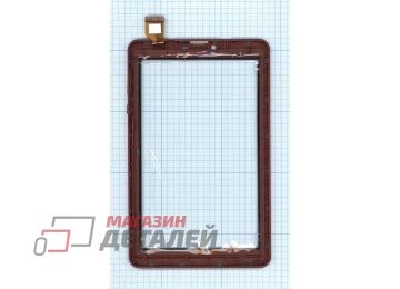 Сенсорное стекло (тачскрин) для Irbis TZ753 коричневое с рамкой