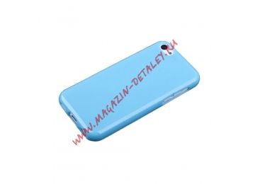 Силиконовый чехол TPU ACQUA Lipstick для Apple iPhone 5C голубой